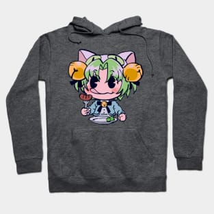 I draw that funny picture of dejiko eating sausage / di gi charat Hoodie